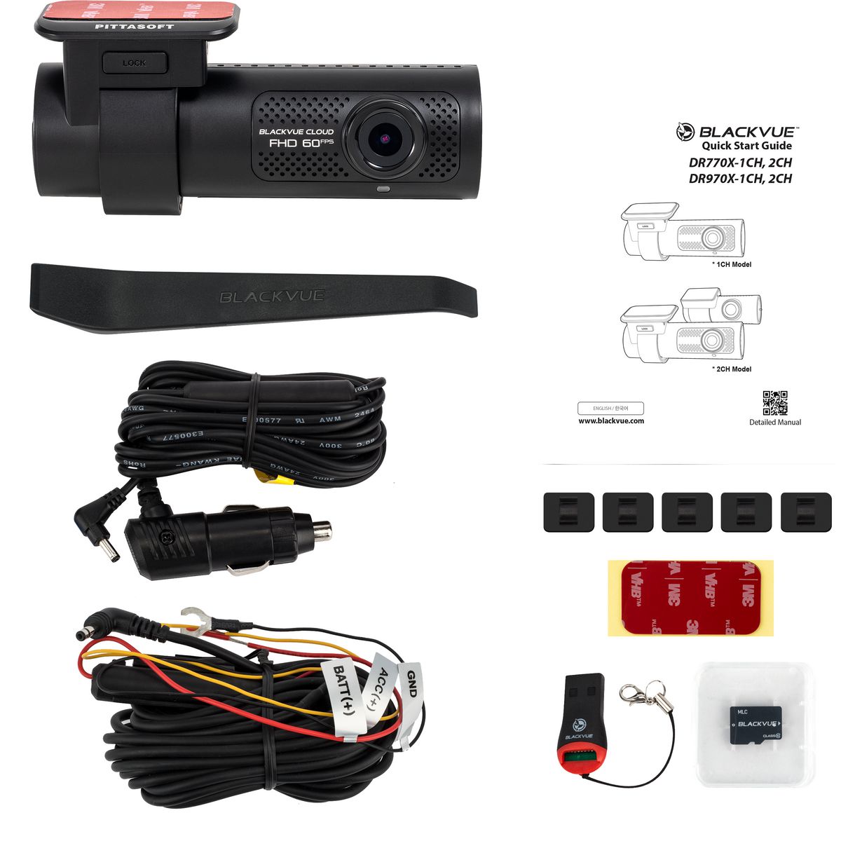 Front & Rear View BlackVue Dash Cam FHD 1080P Wi-Fi GPS Parking Mode 64GB SD - DR770X-2CH-64